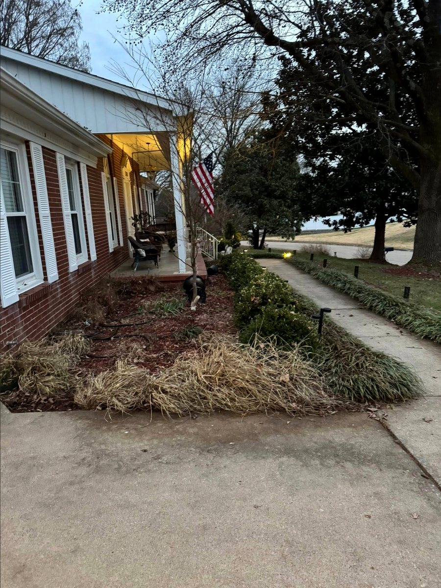 Foundation bed, spring cutback &mdash; after